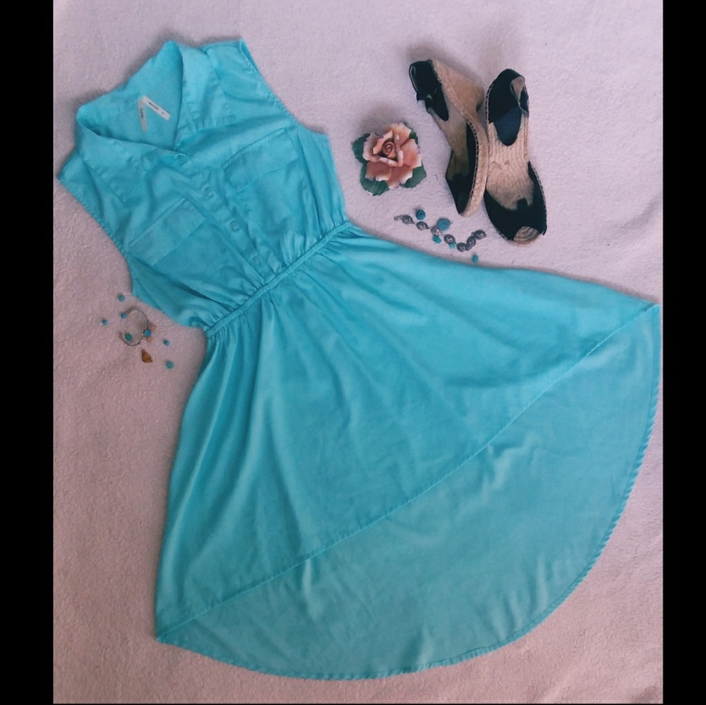 Turquoise Sleeveless Fishtail Dress